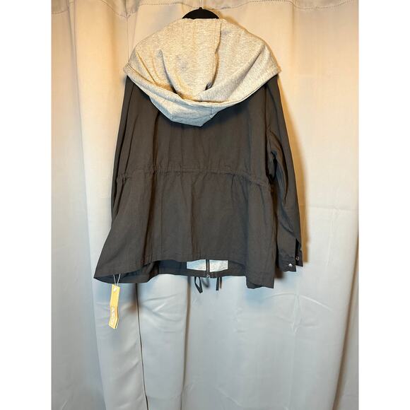 Plus Size 2X 18 20 BloomChic Hooded Jacket 4 Pockets Zipper Coat Cotton NWT - Picture 4 of 8